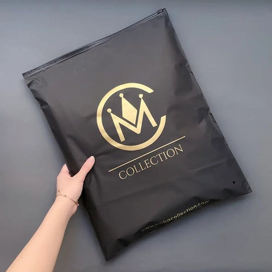 Printed Black Frosted Zipper Bags